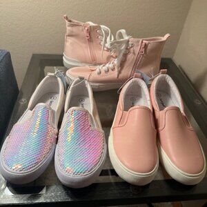 Cat & Jack - 3 pair shoe bundle (two size 5, one size 4) NWT